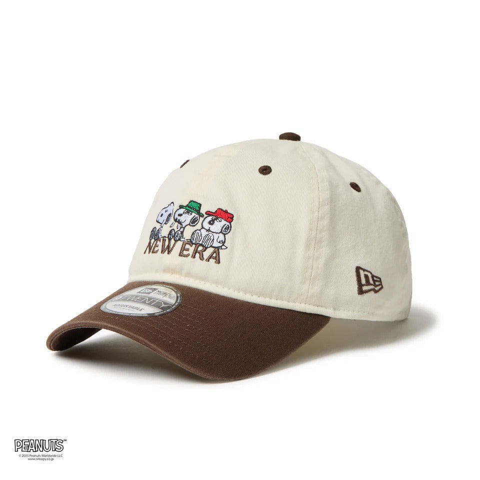 NEW ERA PEANUTS - 9TWENTY SNOOPY WITH BRO CHROME WHITE/WALNUT【14682618】