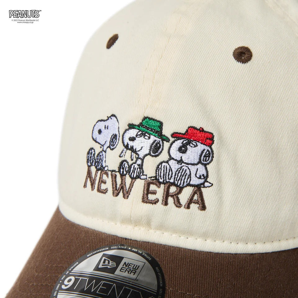 NEW ERA PEANUTS - 9TWENTY SNOOPY WITH BRO CHROME WHITE/WALNUT【14682618】