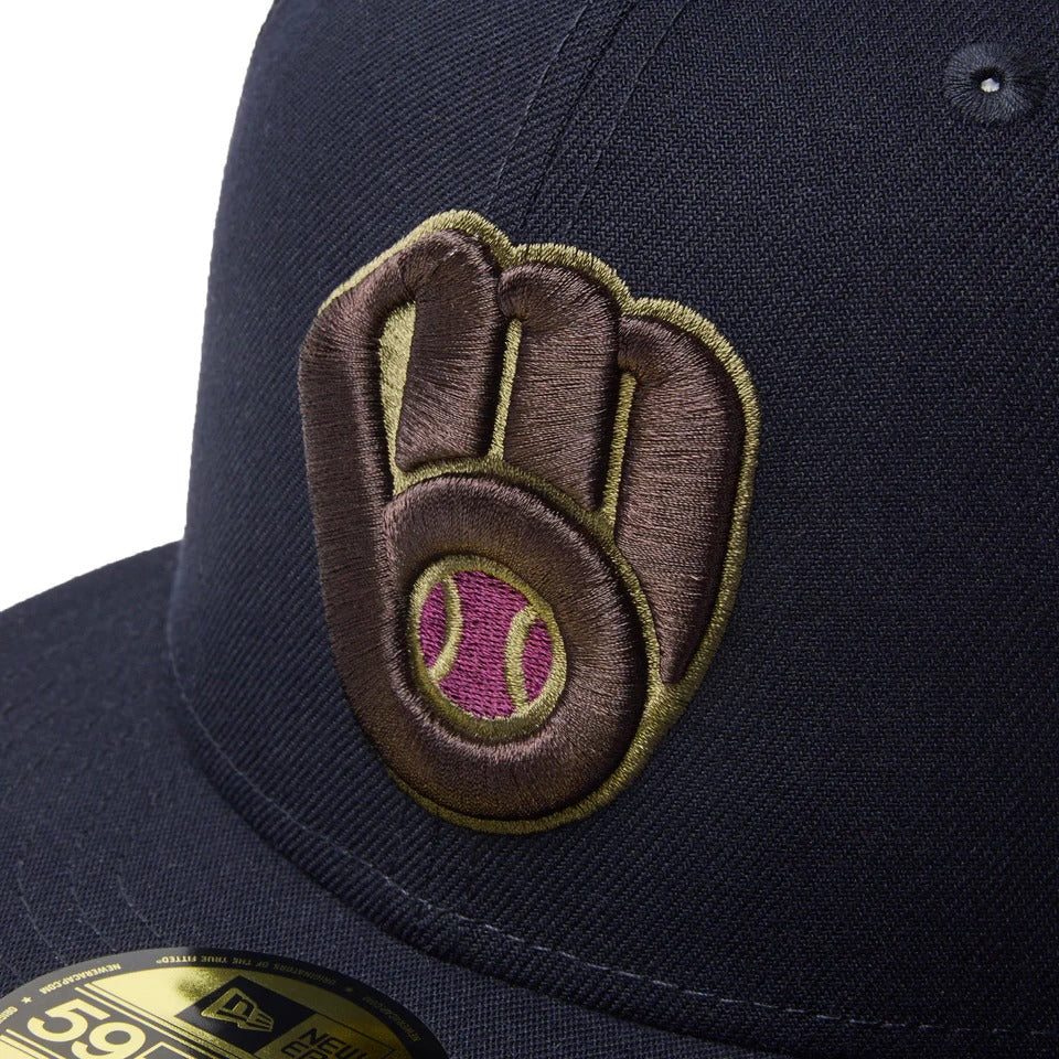 NEW ERA Milwaukee Brewers - 59FIFTY TRACKER HYDRANGEA NAVY【14745131】