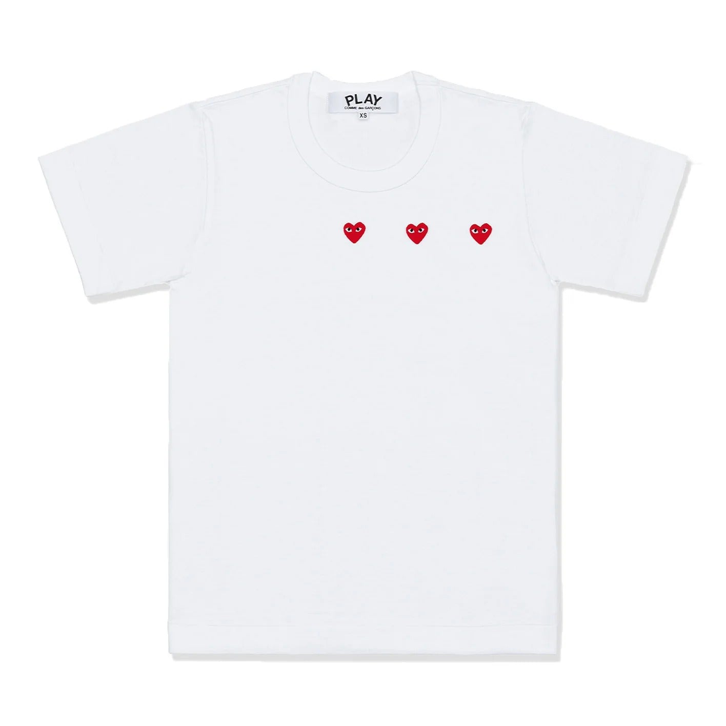 PLAY CDG (THREE HERAT) T-SHIRT WHITE/RED【AX-T337-051】