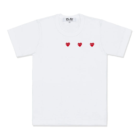 PLAY CDG (THREE HERAT) T-SHIRT WHITE/RED【AX-T337-051】