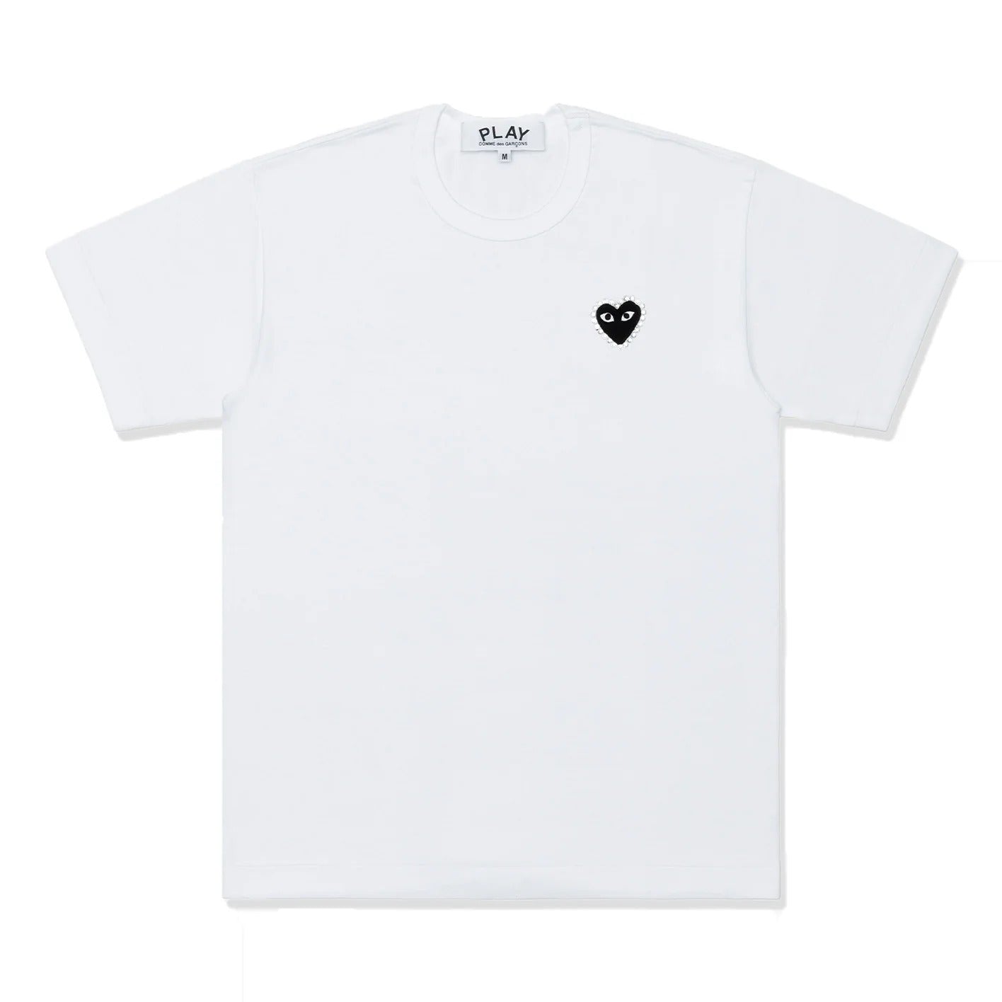 RHINESTONE HEART T-SHIRT WHT/BLK【AX-T801-051】