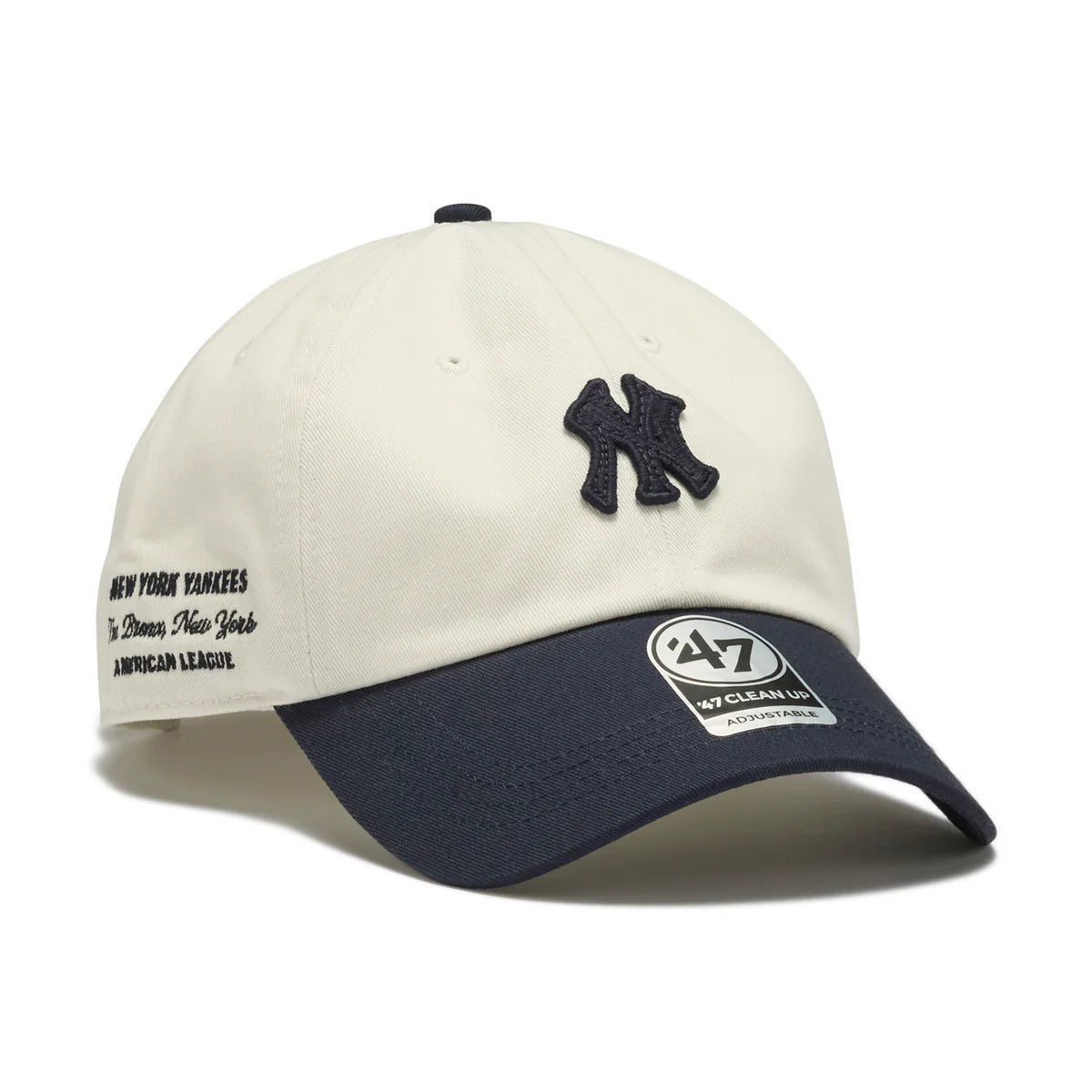 ’47 BRAND New York Yankees - CLEAN UP WHITE/NAVY【14920543 47A-CLP-B-CONTT17CNS-SS】