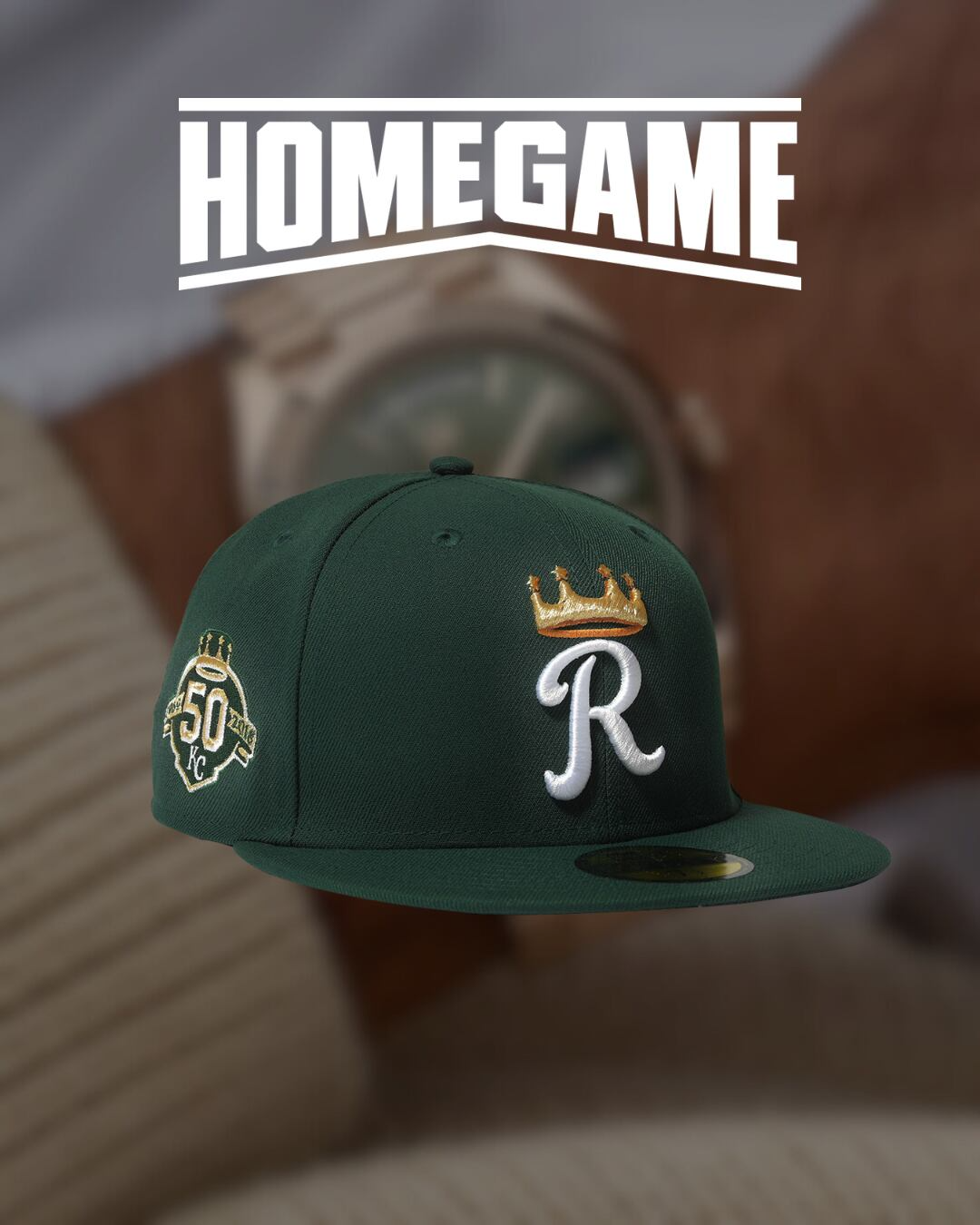 NEW ERA - Kansas City Royals CO 50th. Anniversary 59FIFTY DARK GREEN【70940914】