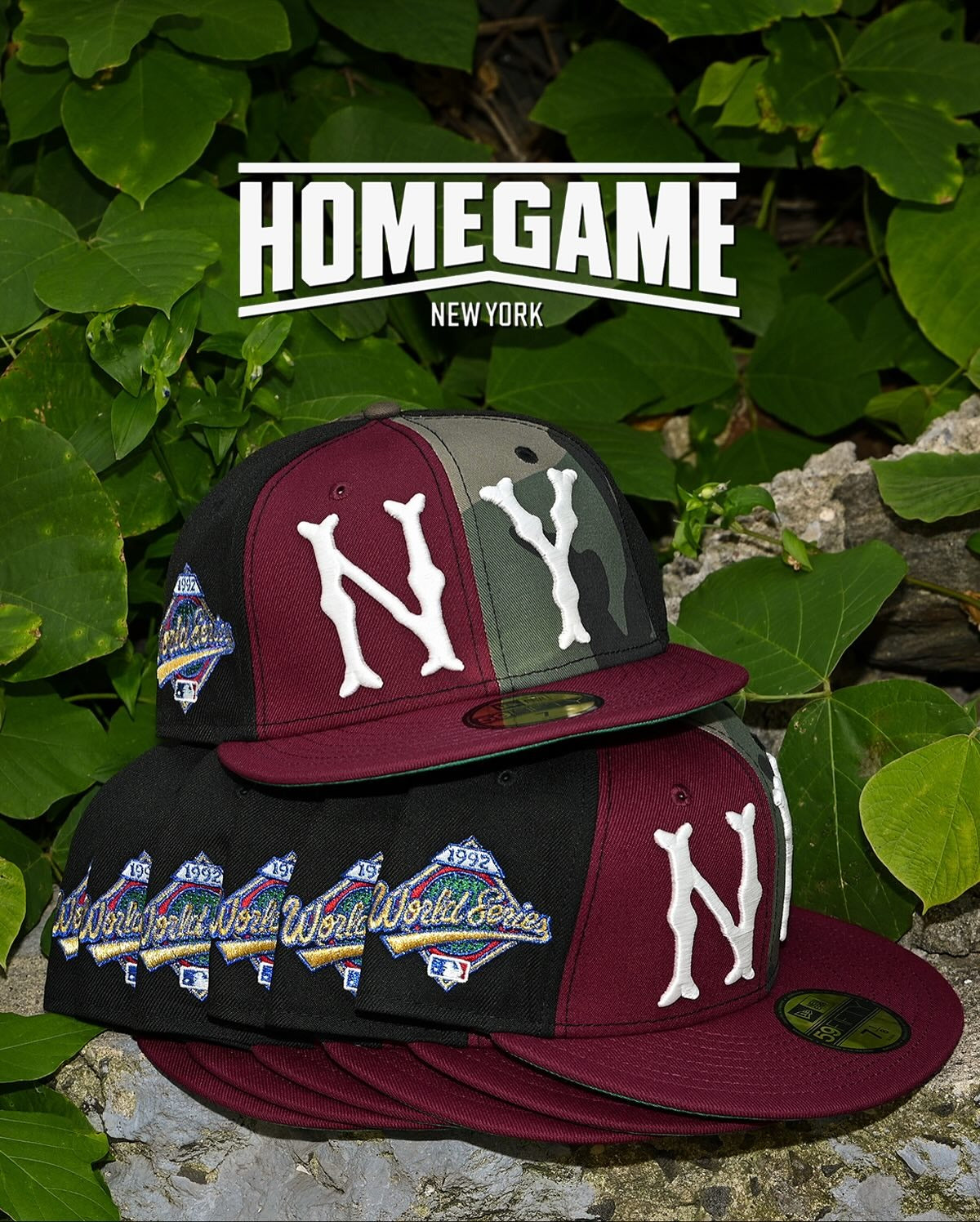 NEW ERA - New York Highlanders 59FIFTY 1992 World Series Cardinal/Black/Yellow/Woodland Camo