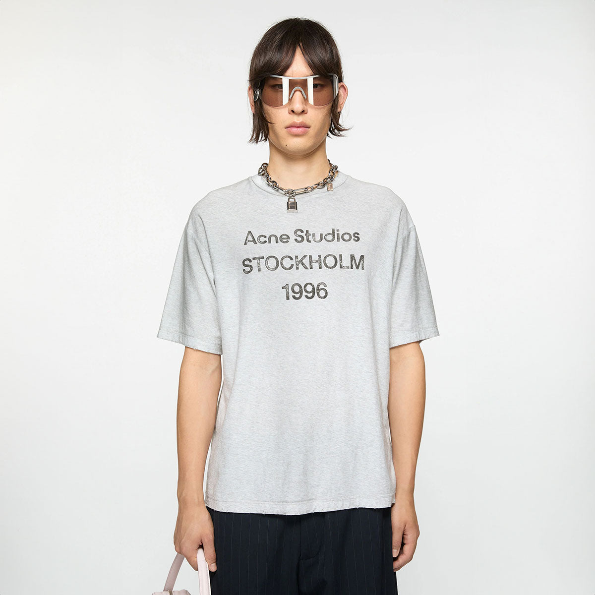 Acne Studios - LOGO T-SHIRTS Pale Grey Melange 【FN-UX