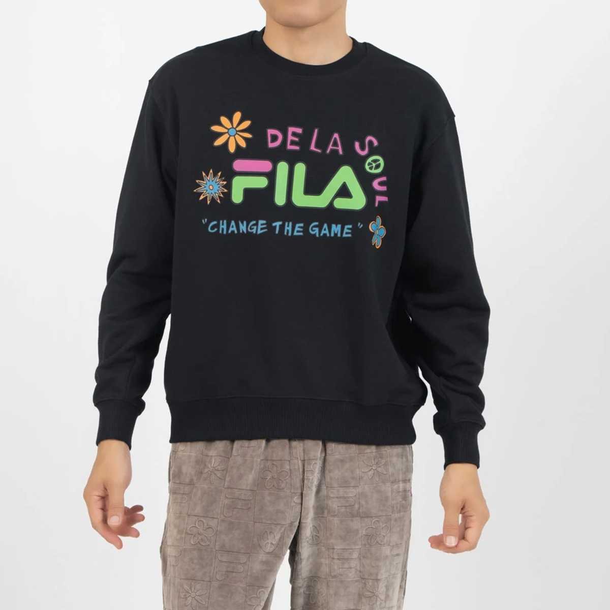 DE LA SOUL×FILA - SWEAT SHIRT BLACK【SM6FBU704】