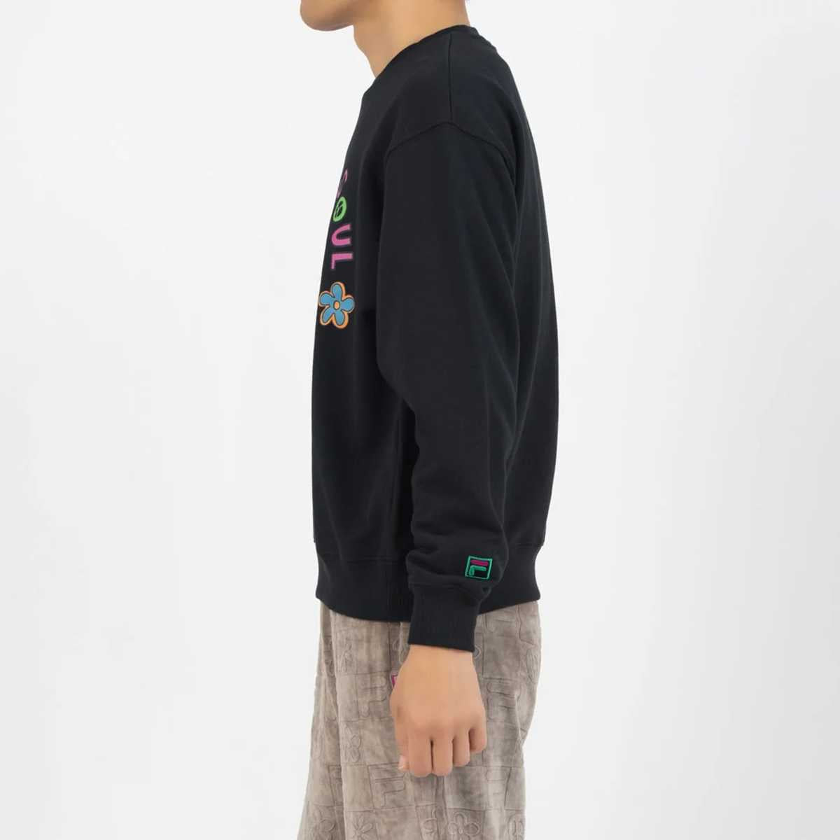 DE LA SOUL×FILA - SWEAT SHIRT BLACK【SM6FBU704】