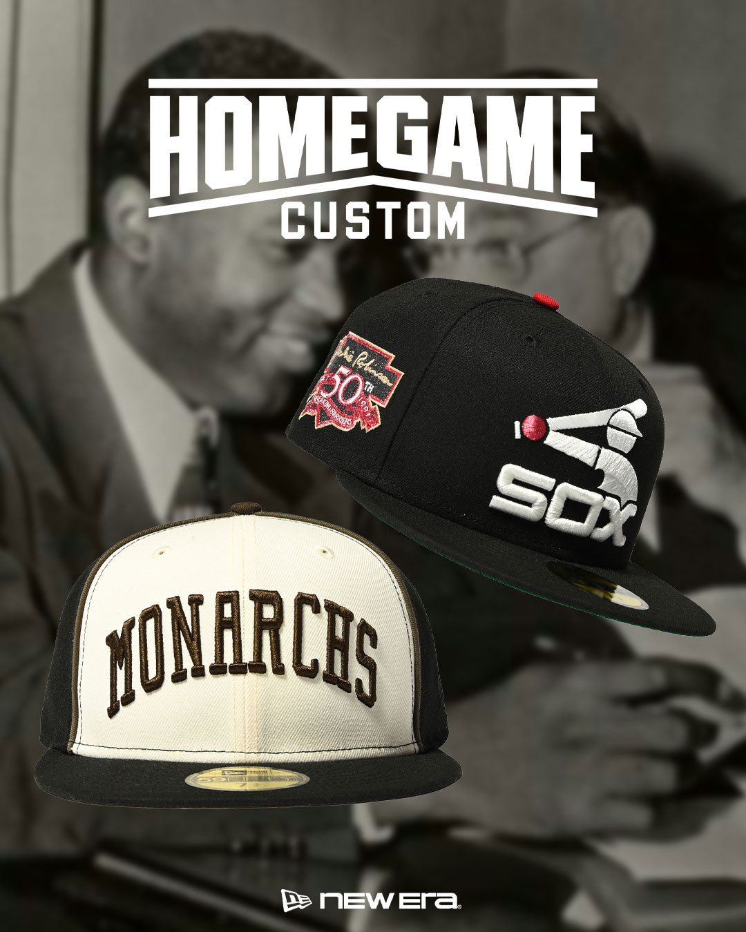 NEW ERA - CHICAGO WHITE SOX CO J.ROBINSON 50TH 59FIFTY BLACK 【71025009】