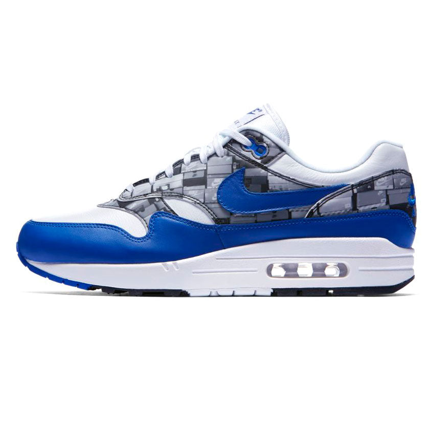 atmos × NIKE AIR MAX 1 PRNT " WHITE/GAME ROYAL-NEUTRAL GREY " アトモス × ナイキ エア マックス 1 PRNT " ホワイト/ゲームロイヤル - ニュートラルグレー " 【aq0927-100】