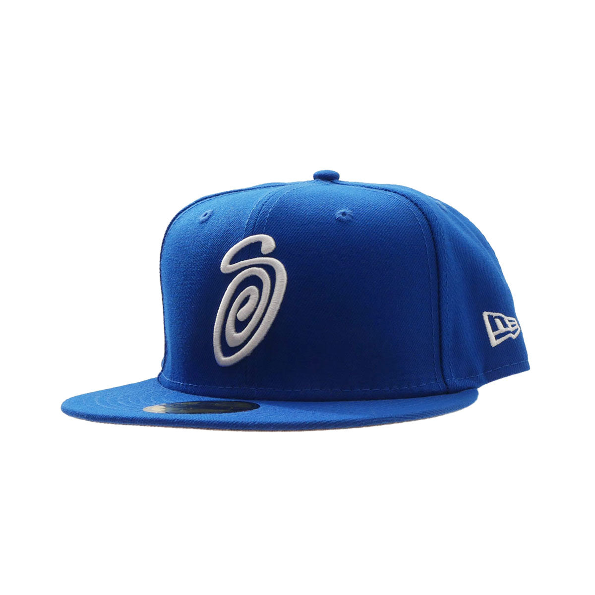 STUSSY × NEW ERA 59FIFTY CURLY S CAP BLUE