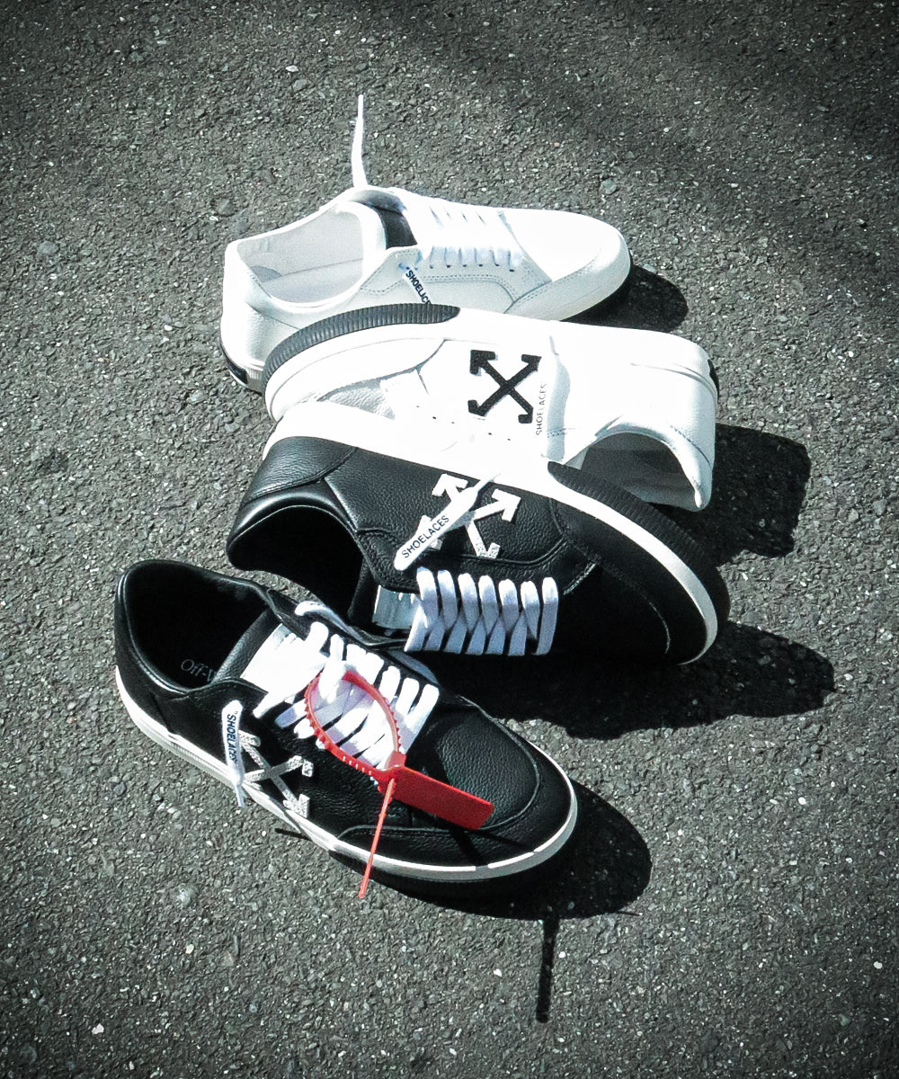 Off-White - NEW LOW VULCANIZED LEATHER 1001 BLACK/WHITE【OMIS25-SLG0087】