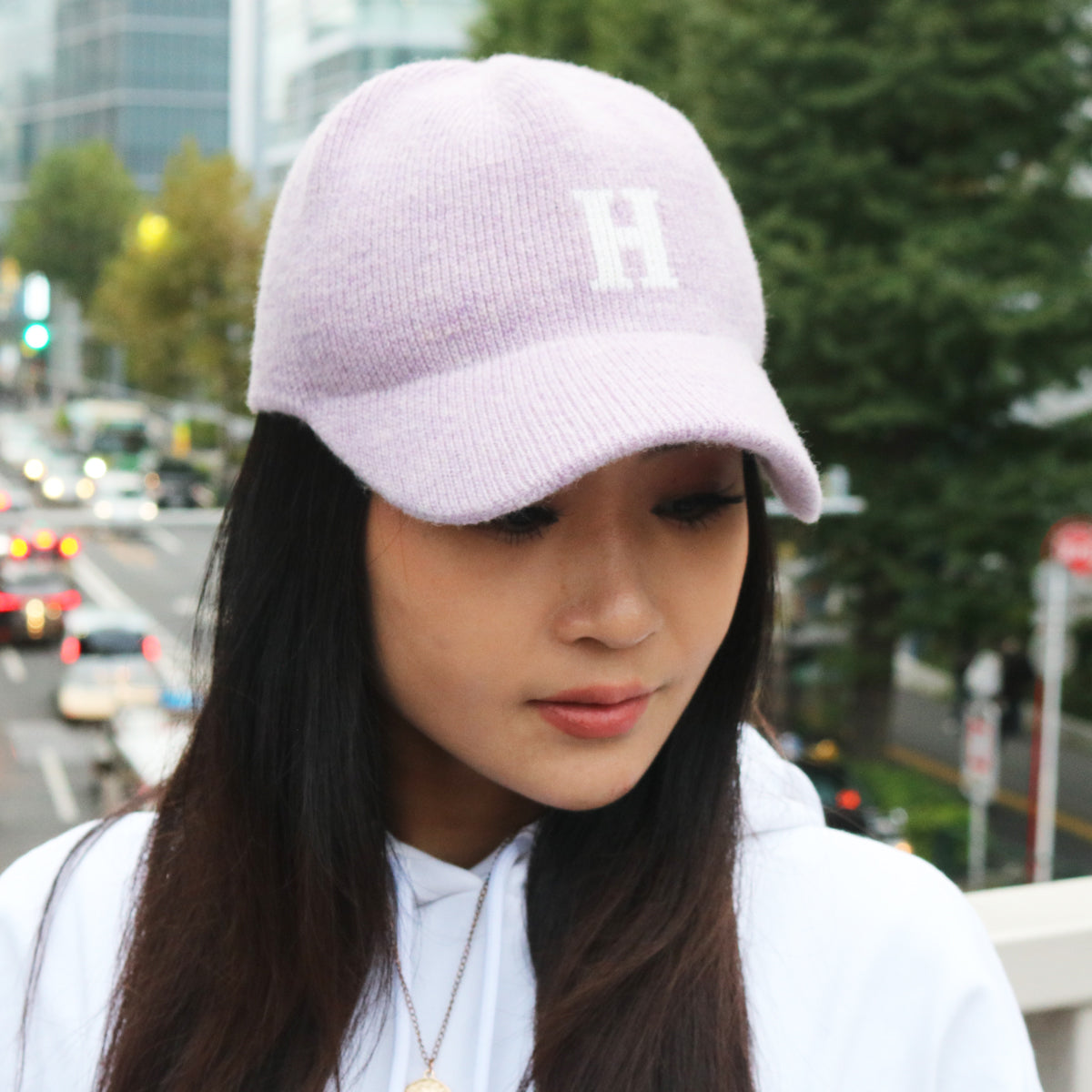 HOMEGAME - H LOGO KNIT Baseball Cap PURPLE