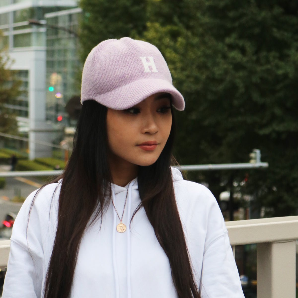 HOMEGAME - H LOGO KNIT Baseball Cap PURPLE