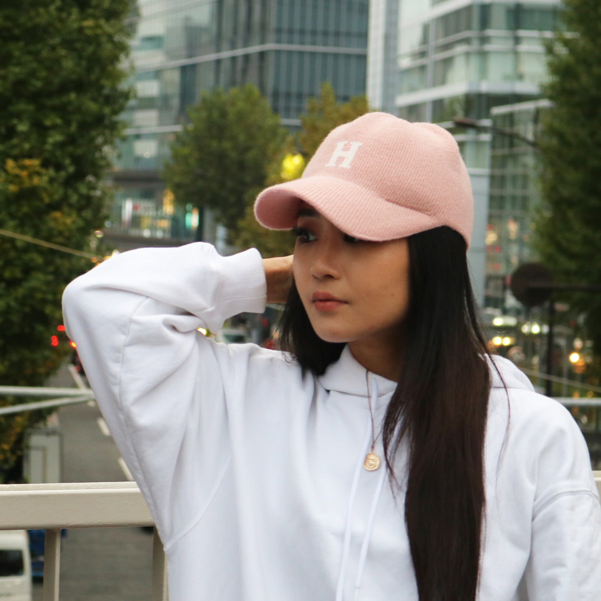 HOMEGAME - H LOGO KNIT Baseball Cap PINK