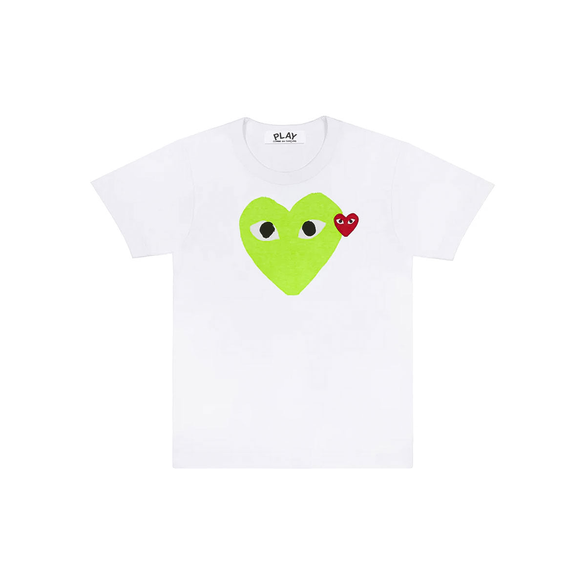 PLAY CDG BIG HEART T-SHIRT "WHITE/GREEN (RED MINI HEART)" プレイ コム デ ギャルソン ビッグ ハート Tシャツ "ホワイト/グリーン (レッド ミニハート)" 【AX-T106-051】