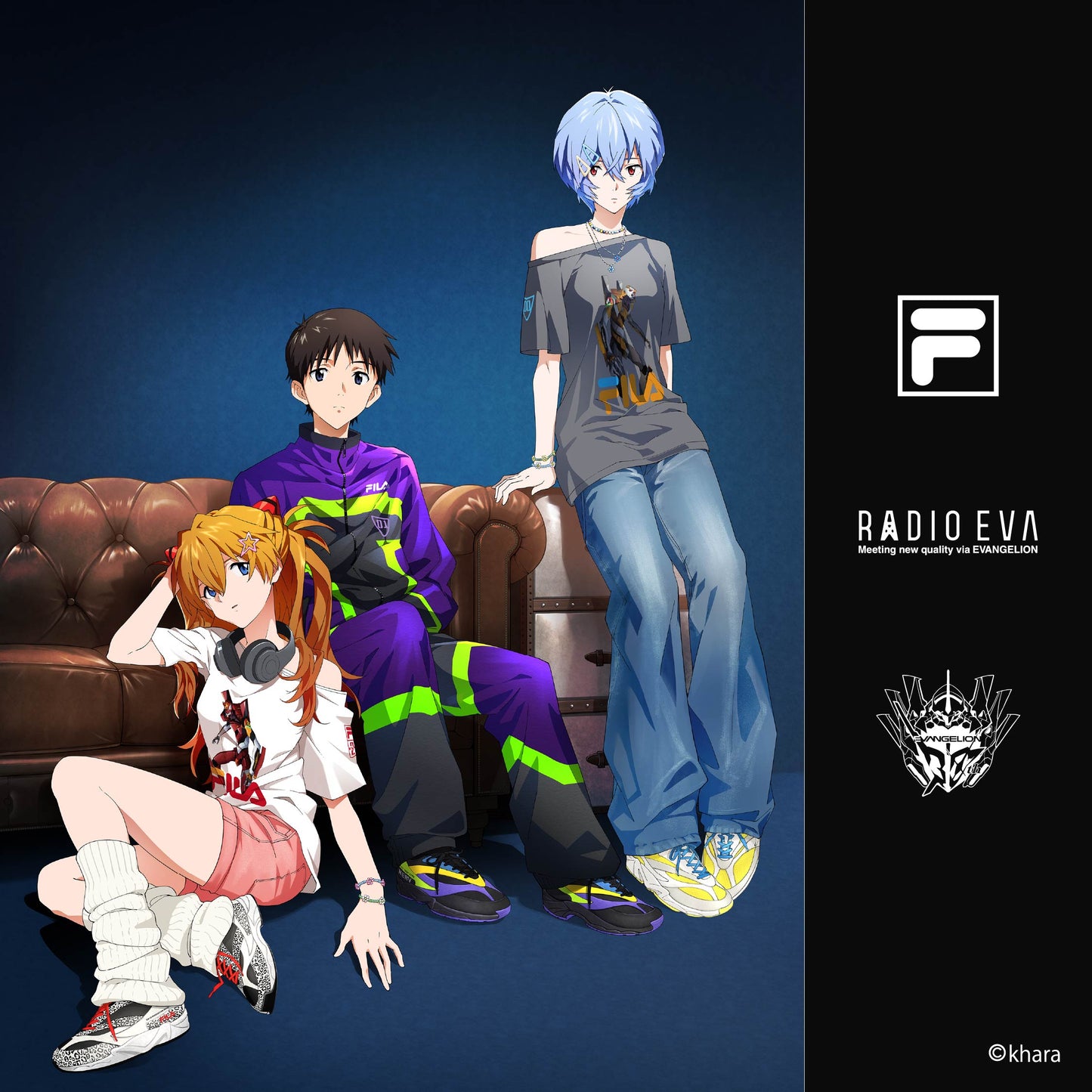 FILA - RADIO EVA "THE 30" C004 FILA VENOM EVANGELION LIMITED EVA-01 "BLACK/PURPLE/BLUE"【MFW25082-964】