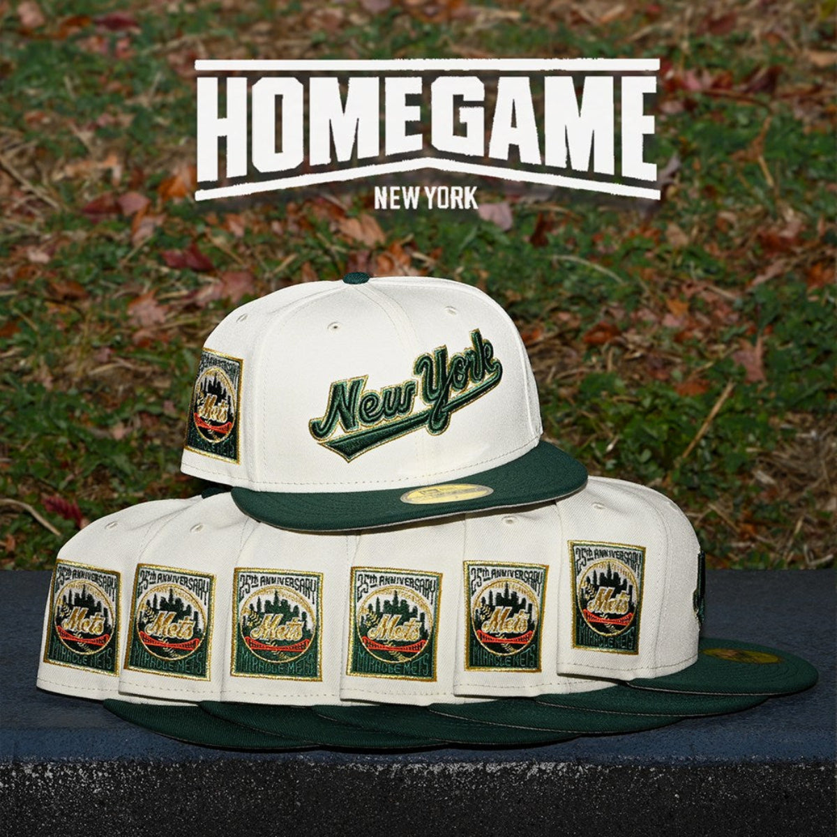 NEW ERA - New York Mets 25th Anniversary 59Fifty Chrome White/Dark Green