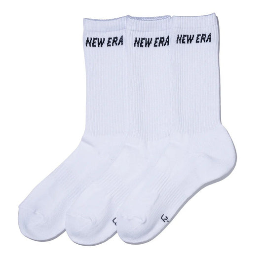 NEW ERA - SOCKS CREW 3PAIRS WHITE 【14518176】