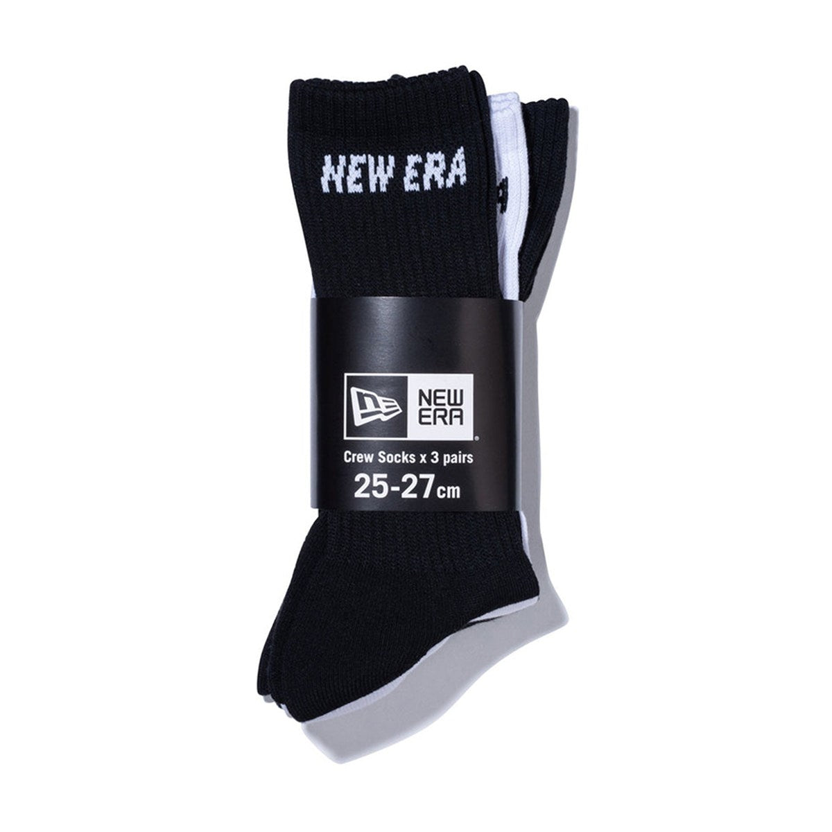 NEW ERA - SOCKS CREW 3PAIRS BLACK/BLACK/WHITE【14518178】