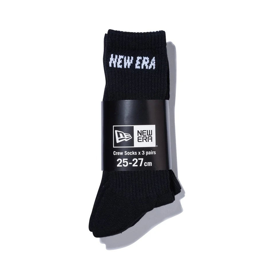 NEW ERA - SOCKS CREW 3PAIRS BLACK 【14518183】