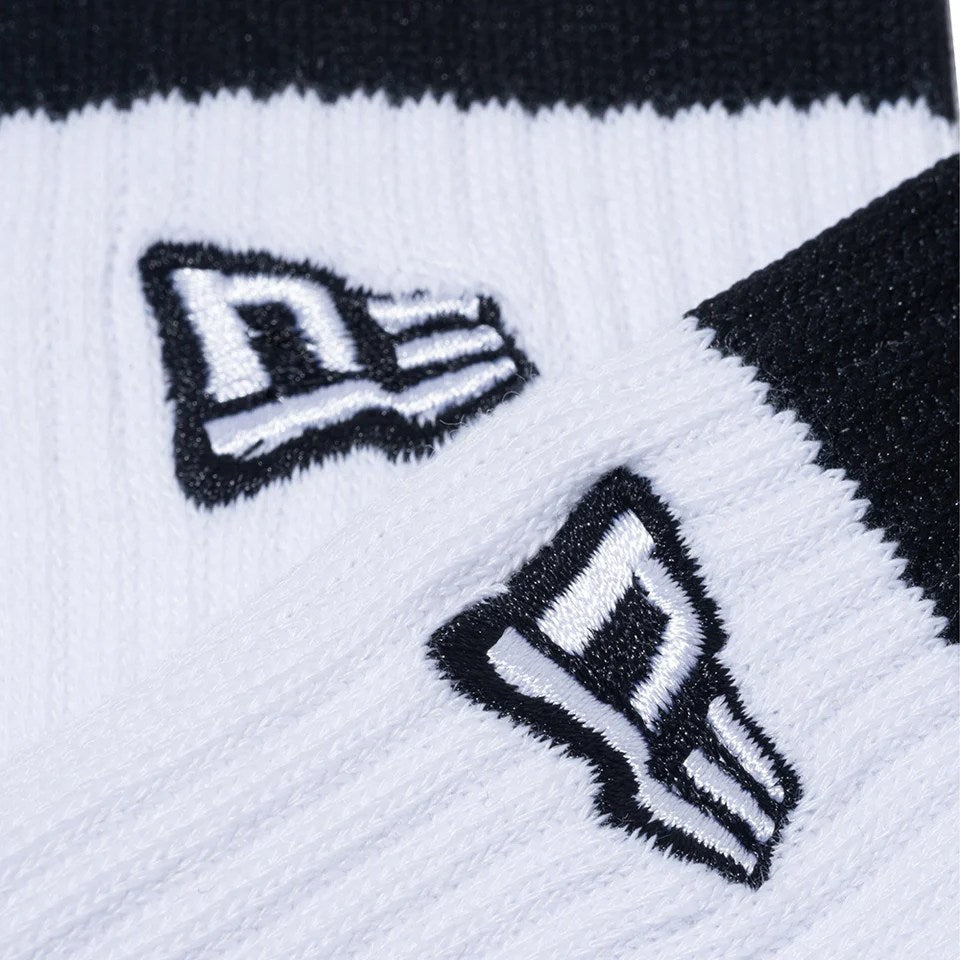 NEW ERA - SOCKS CREW 2P Embroidery WHITE/BLACK BLUE 【14518185】