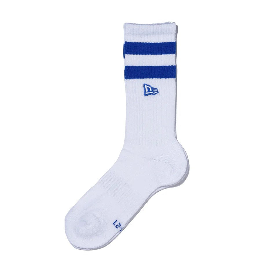 NEW ERA - SOCKS CREW 2P Embroidery WHITE/BLACK BLUE 【14518185】