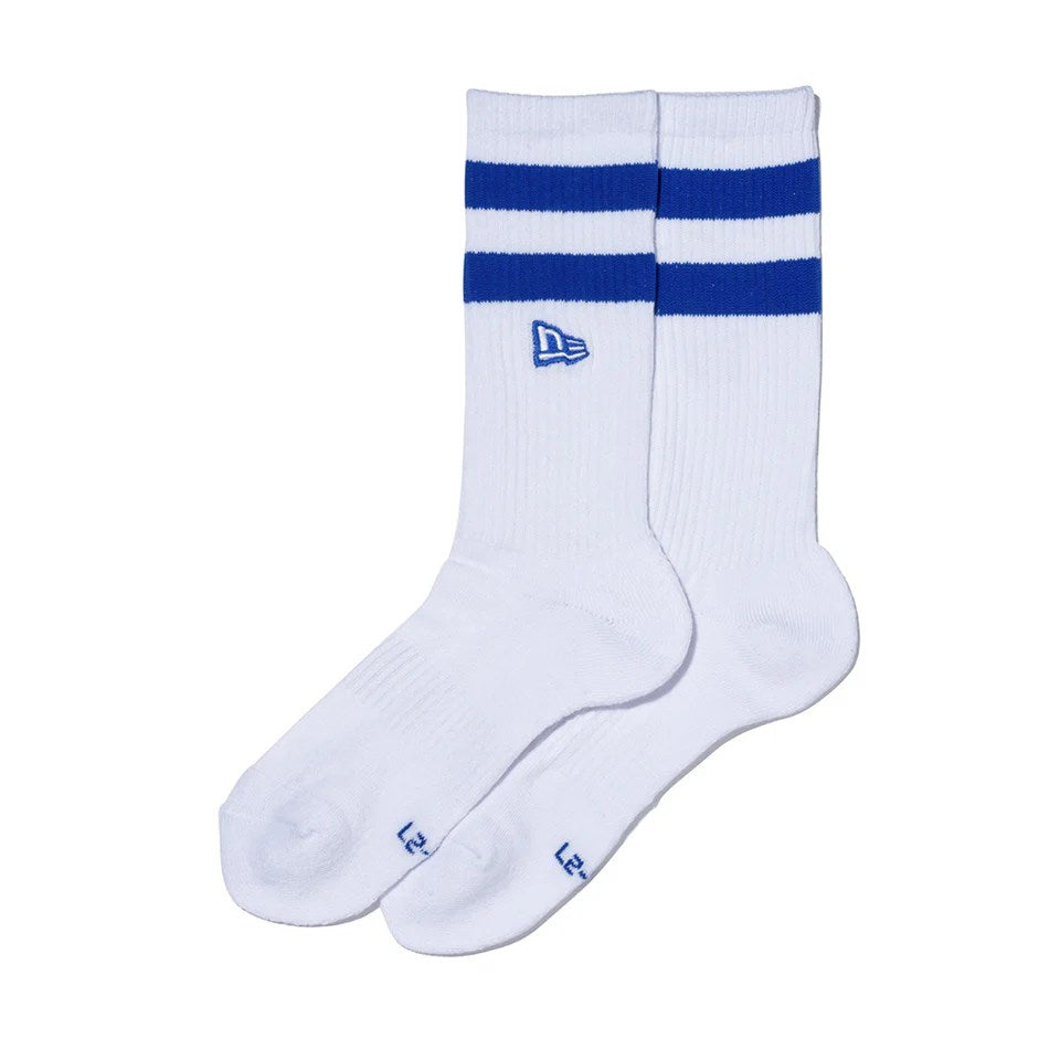 NEW ERA - SOCKS CREW 2P Embroidery WHITE/BLACK BLUE 【14518185】
