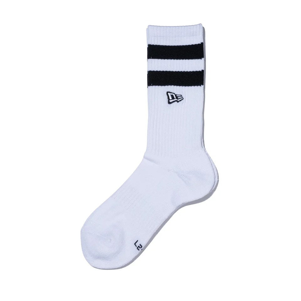 NEW ERA - SOCKS CREW 2P Embroidery WHITE/BLACK BLUE 【14518185】