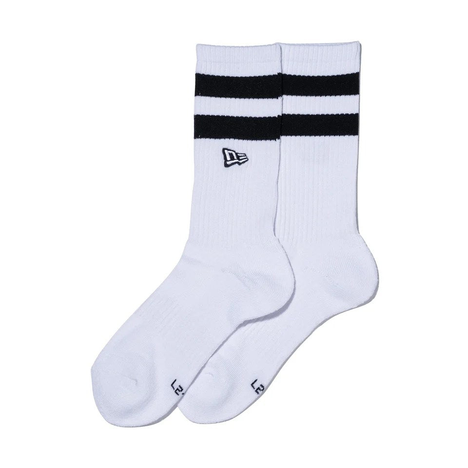 NEW ERA - SOCKS CREW 2P Embroidery WHITE/BLACK BLUE 【14518185】