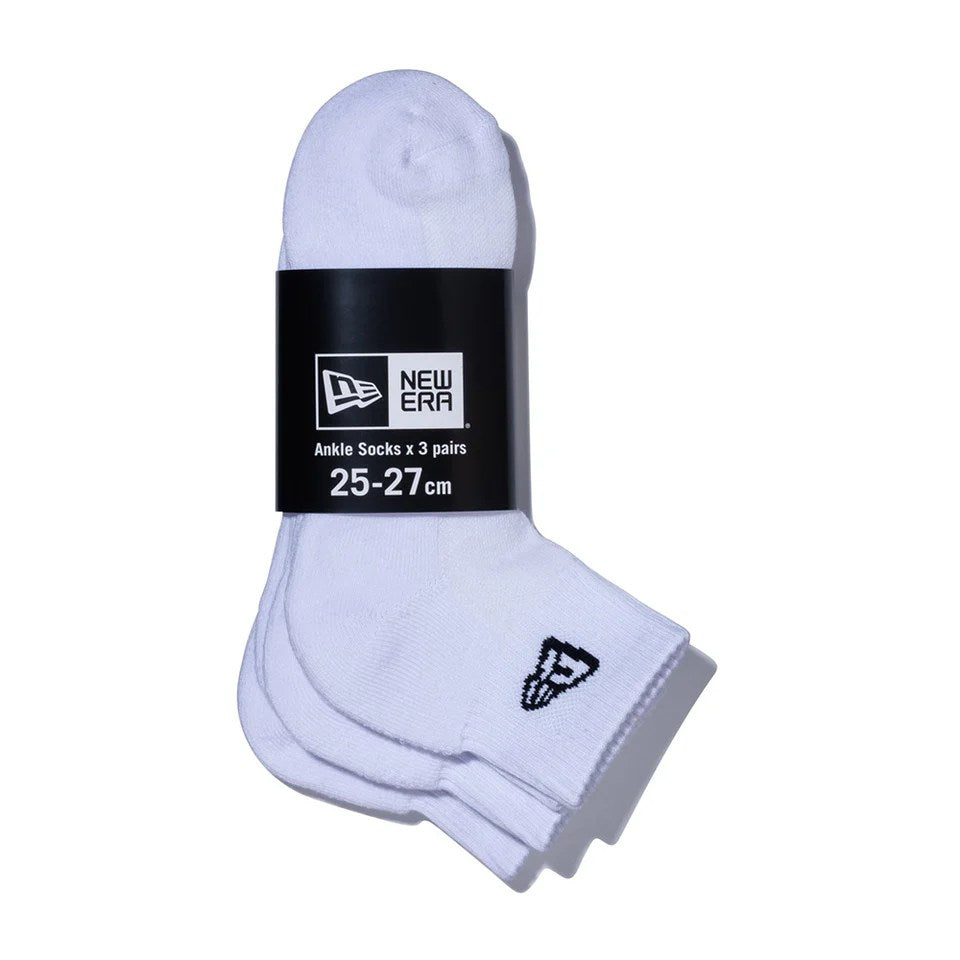 NEW ERA - SOCKS ANKLE 3PAIRS WHITE 【14518186】