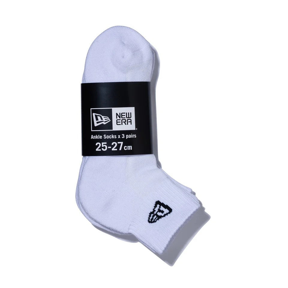 NEW ERA - SOCKS ANKLE 3PAIRS WHITE 【14518186】