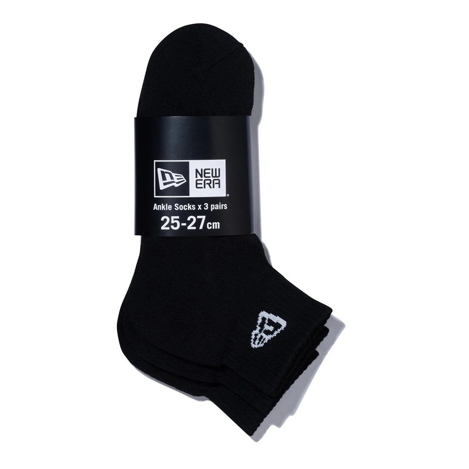 NEW ERA - SOCKS ANKLE 3PAIRS BLACK 【14518191】