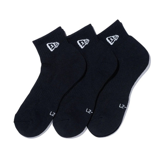 NEW ERA - SOCKS ANKLE 3PAIRS BLACK 【14518191】