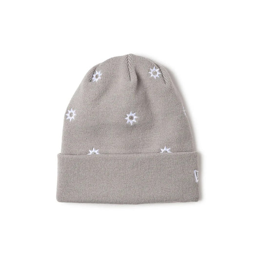 NEW ERA - BASIC CUFF KNIT FLOWER  EMBROIDERY GRAY 【14670091】