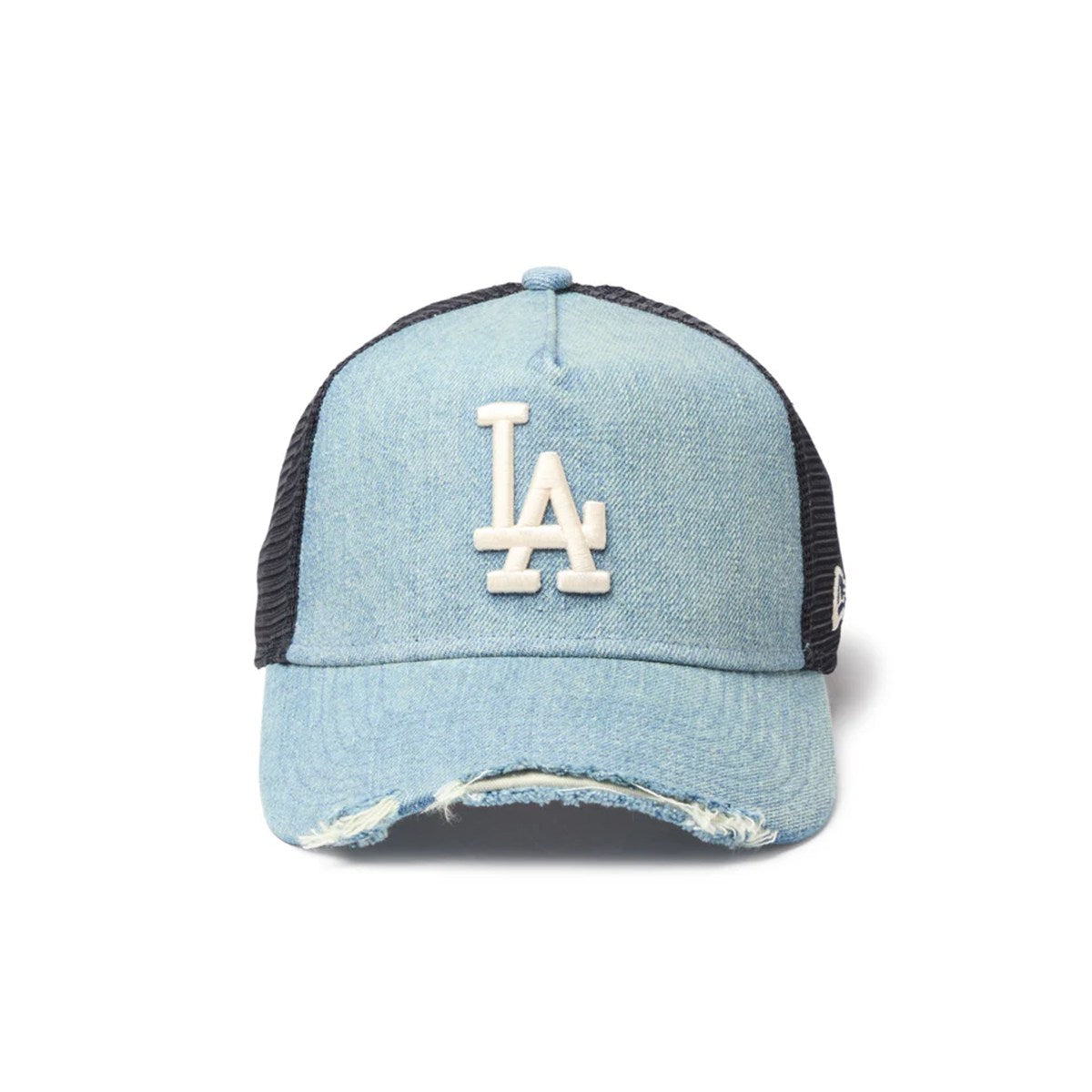 NEW ERA Los Angeles Dodgers - 9FORTY A-Frame MLB Damaged Denim WASHED DENIM 【14744918】
