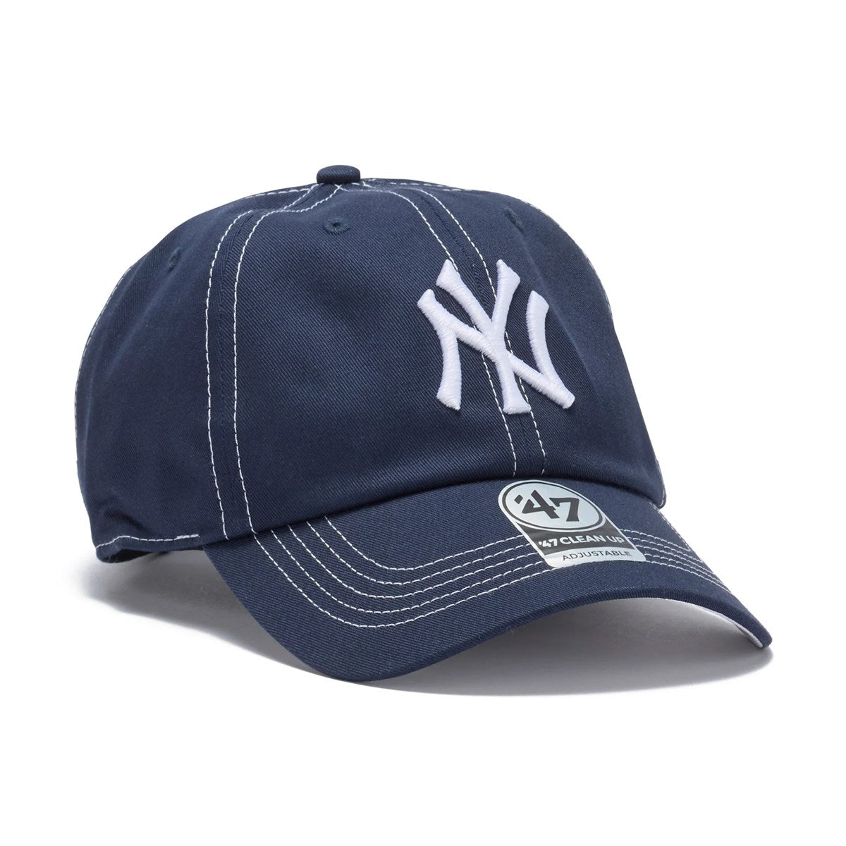 ’47 BRAND New York Yankees - CLEAN UP Contrast Stitch NAVY【14858223 47A B-CONCU17GWS-NY】