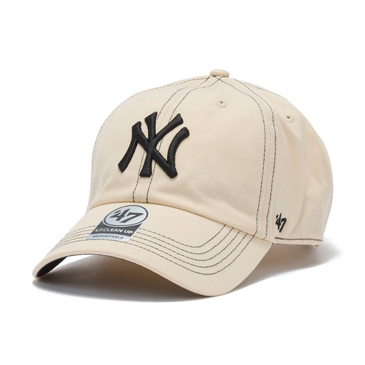 ’47 BRAND New York Yankees - CLEAN UP Contrast Stitch BEIGE 【14858224 47A B-CONCU17GWS-NT】
