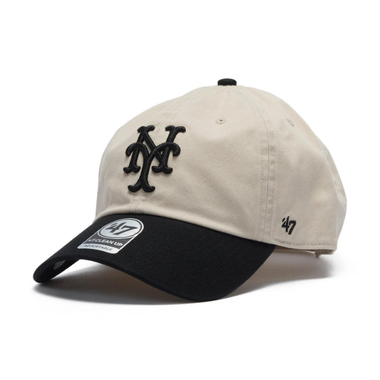 ’47 BRAND New York Mets - CLEAN UP Cooperstown BONE/BLACK 【14858291 47A BCPTN-NLTRG16GWS-BNA62】