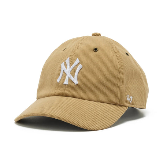’47 BRAND New York Yankees - CLEAN UP Thin Cord KHAKI 【14858297 47A B-TCDCU17IWS-KH】
