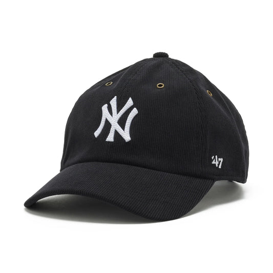 ’47 BRAND New York Yankees - CLEAN UP Thin Cord BLACK 【14858299 47A B-TCDCU17IWS-BK】