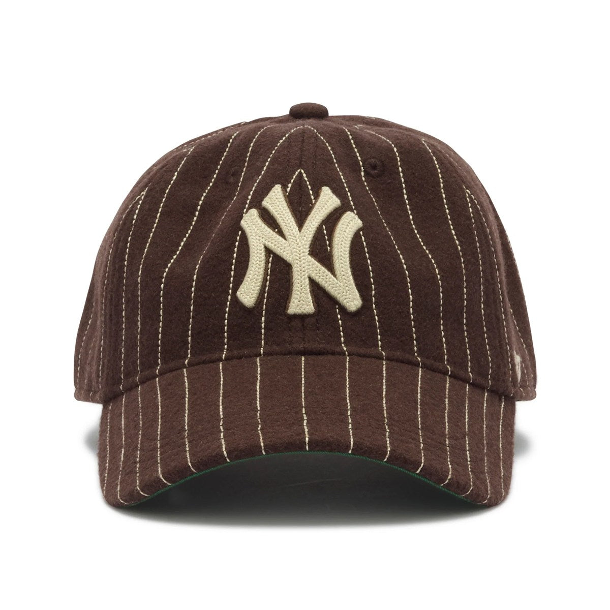 ’47 BRAND New York Yankees - CLEAN UP Wool Pinstripe BROWN【14858304 47A B-WOPCU17WIS-BW】