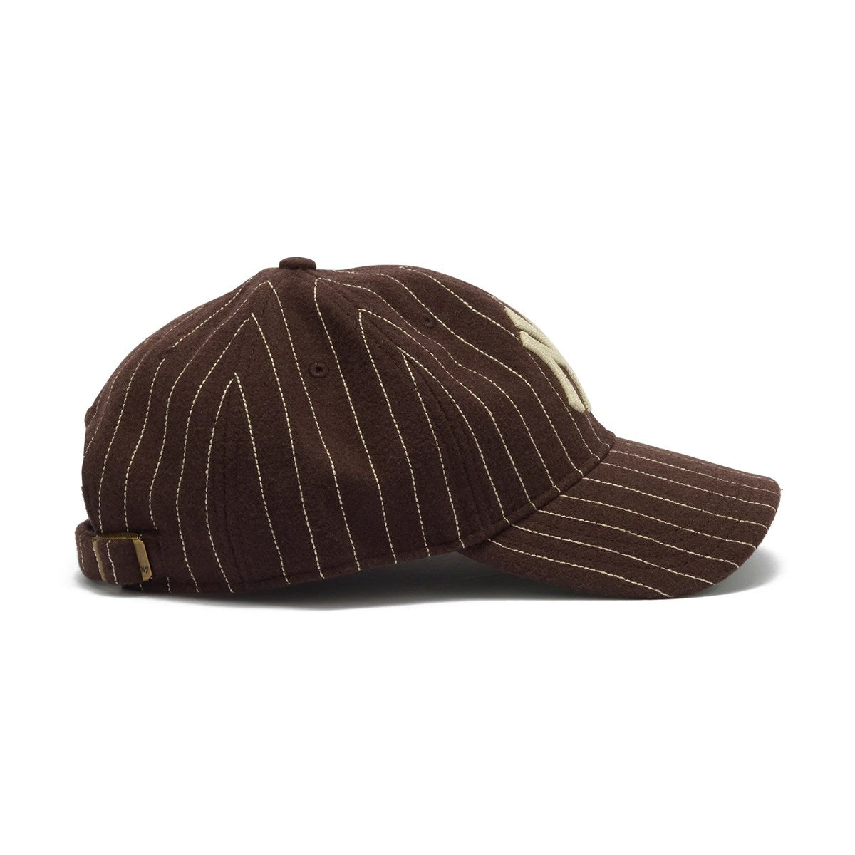 ’47 BRAND New York Yankees - CLEAN UP Wool Pinstripe BROWN【14858304 47A B-WOPCU17WIS-BW】