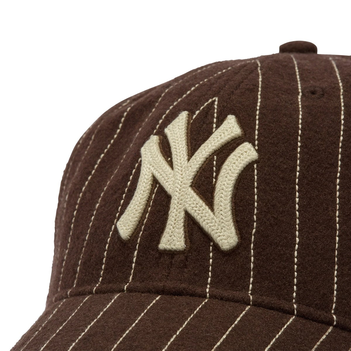 ’47 BRAND New York Yankees - CLEAN UP Wool Pinstripe BROWN【14858304 47A B-WOPCU17WIS-BW】