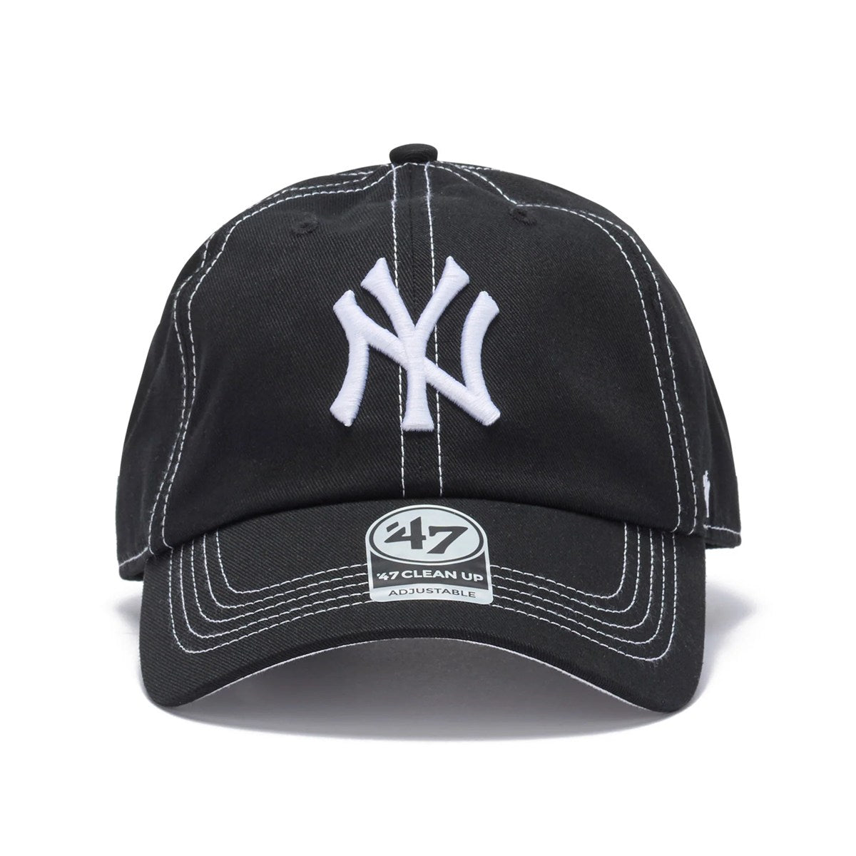 ’47 BRAND New York Yankees - CLEAN UP Contrast Stitch BLACK 【14858362 47A B-CONCU17GWS-BK】