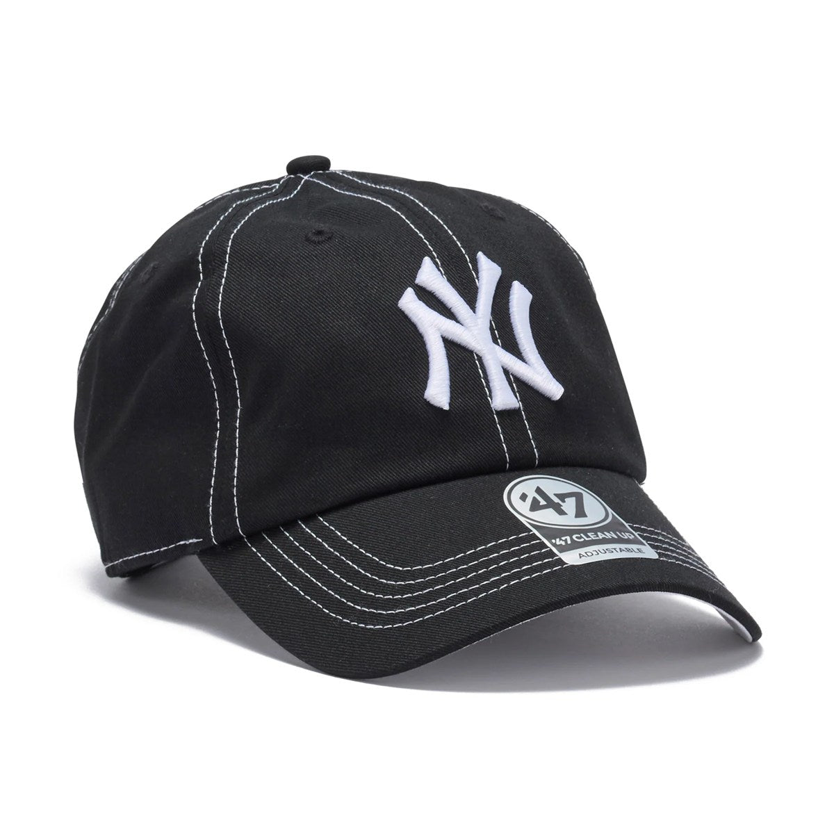 ’47 BRAND New York Yankees - CLEAN UP Contrast Stitch BLACK 【14858362 47A B-CONCU17GWS-BK】
