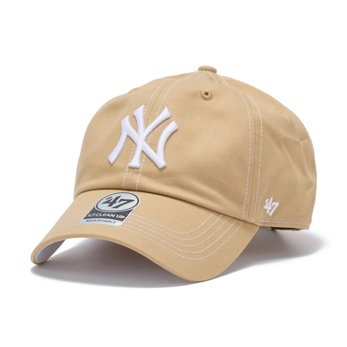 ’47 BRAND New York Yankees - CLEAN UP Contrast Stitch KHAKI 【14858363 47A B-CONCU17GWS-KH】
