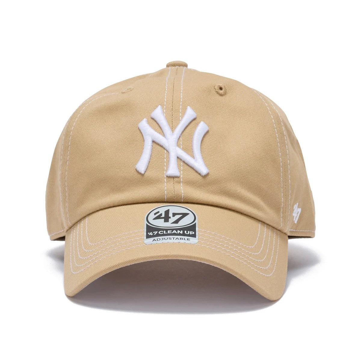’47 BRAND New York Yankees - CLEAN UP Contrast Stitch KHAKI 【14858363 47A B-CONCU17GWS-KH】