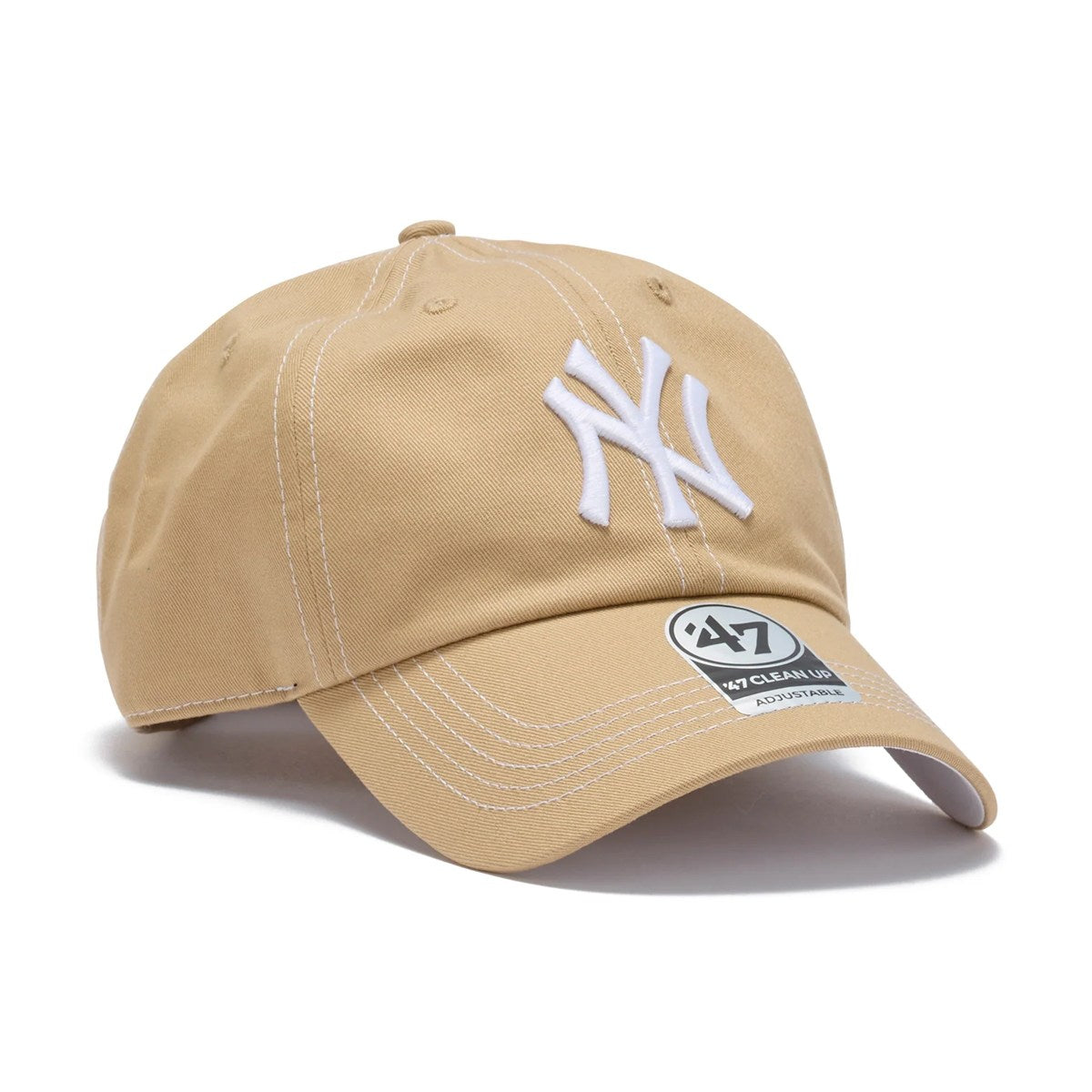 ’47 BRAND New York Yankees - CLEAN UP Contrast Stitch KHAKI 【14858363 47A B-CONCU17GWS-KH】