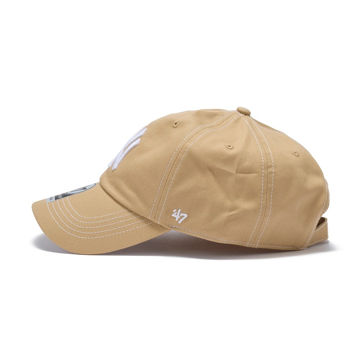 ’47 BRAND New York Yankees - CLEAN UP Contrast Stitch KHAKI 【14858363 47A B-CONCU17GWS-KH】